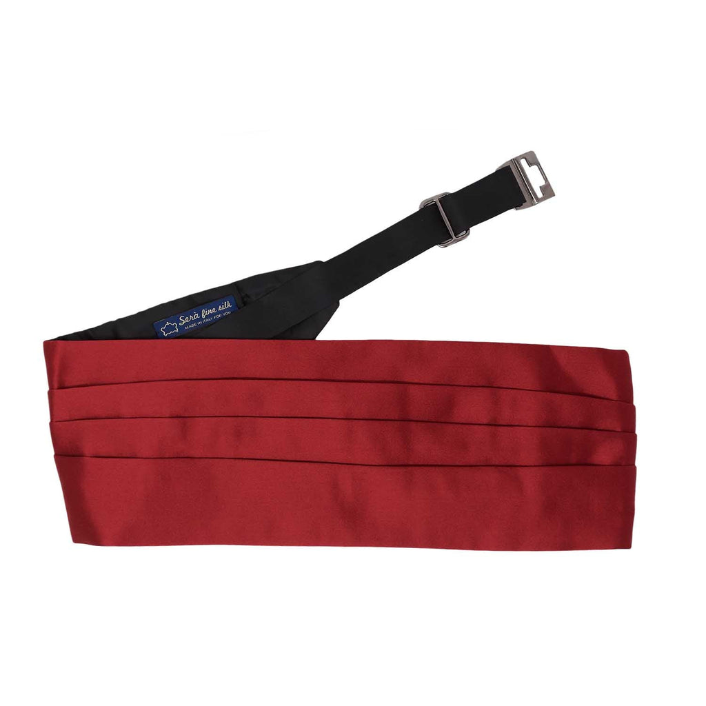 Red Silk 4 Pleat Cummerbund Serà Fine Silk