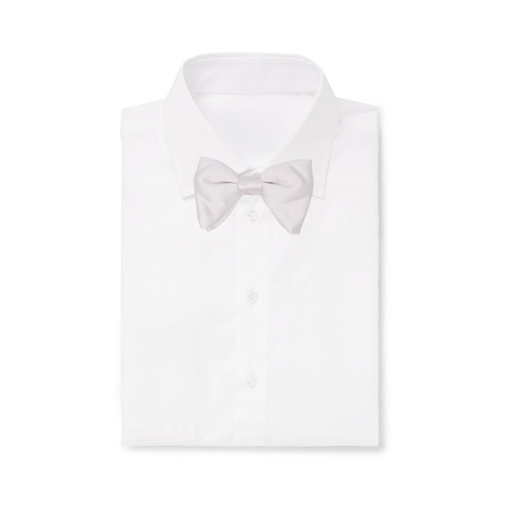 White Pre-Tied Silk Satin Butterfly Bow Tie - sera fine silk