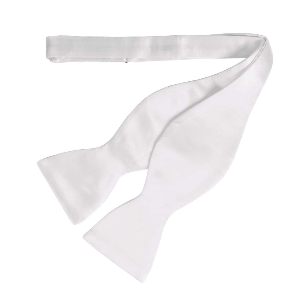 White Self-Tie Silk Satin Bow Tie - sera fine silk