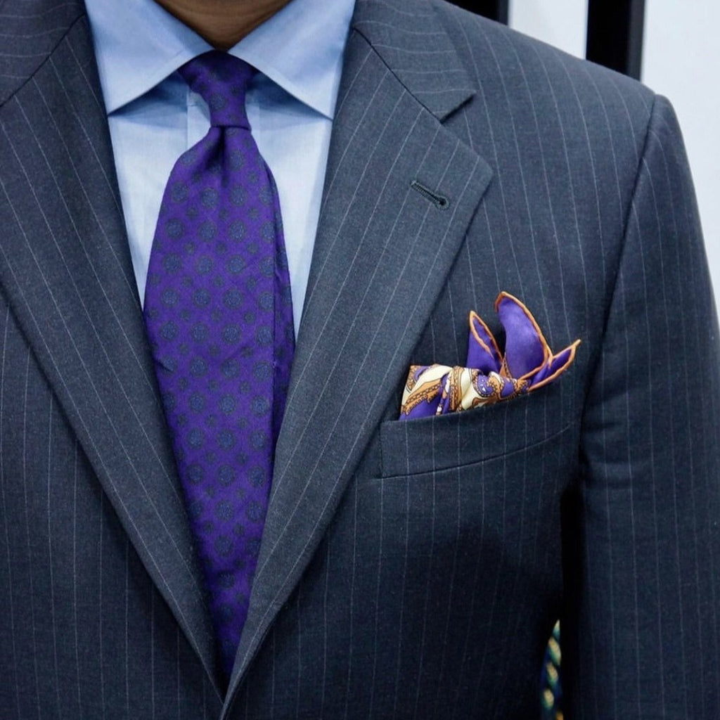 Violet Chianti Purple Pocket Square Styled